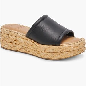 NEW Dolce Vita Chavi Slide Sandal, Black Leather Size 9.5